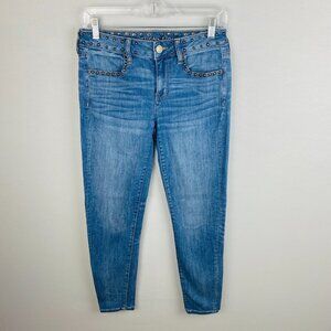 American Eagle Jegging Jeans Women's Size 6 Short Next Level Stretch Studded